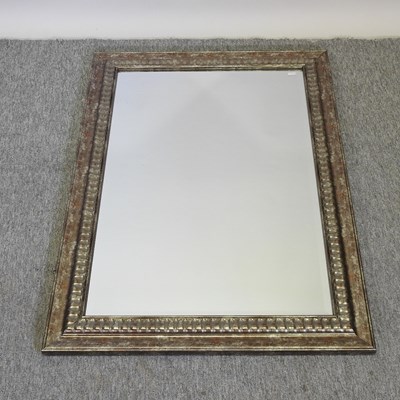 Lot 403 - A modern silver painted wall mirror