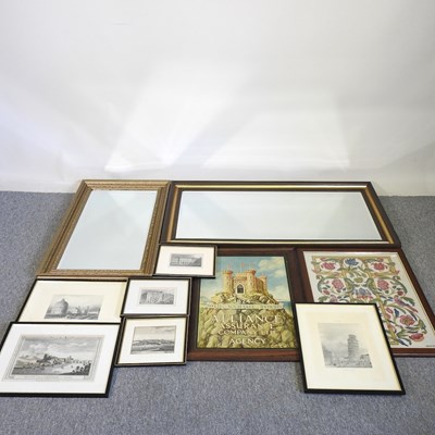 Lot 518 - A collection of pictures and mirrors