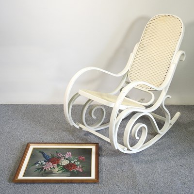 Lot 670 - A Thonet style rocking chair