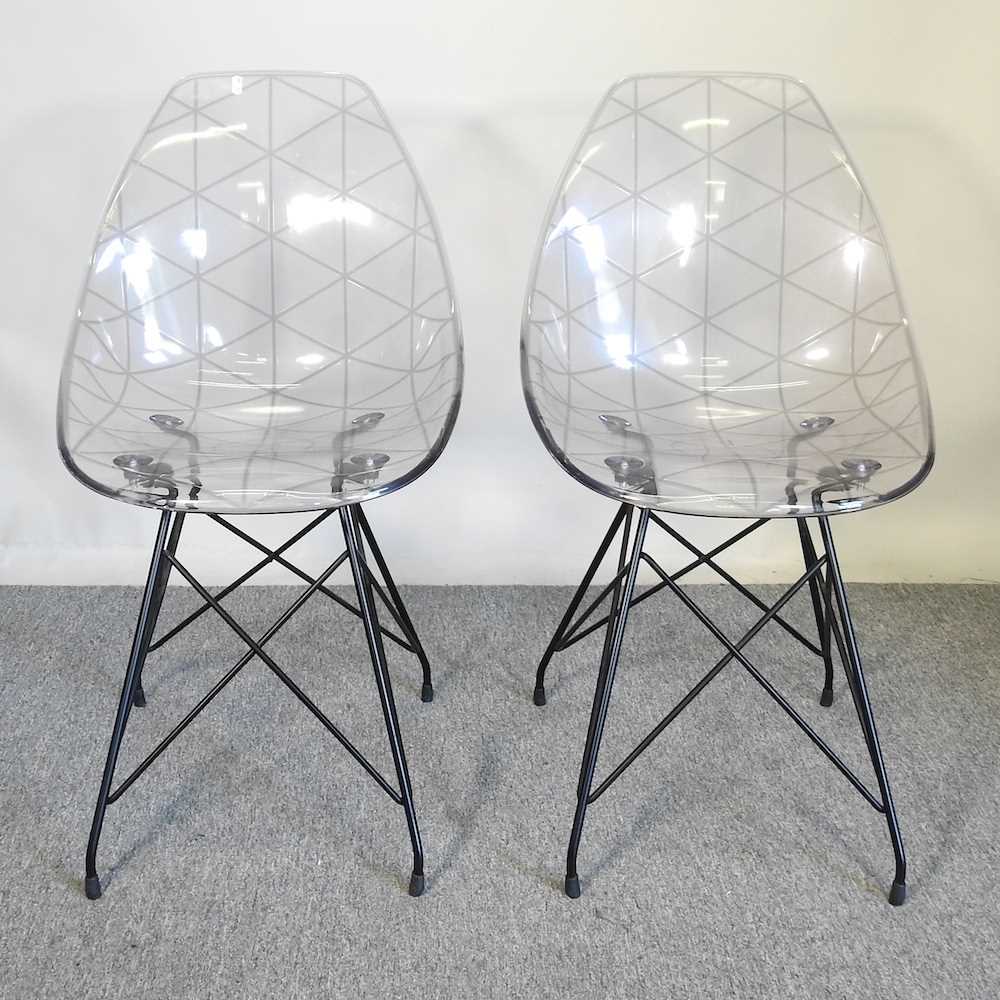 Pertex Chair Lot 166 - A pair of modern perspex chairs