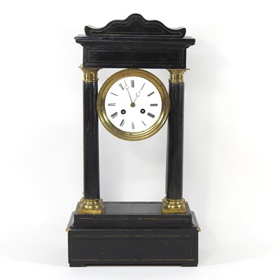 Lot 370 - A 19th century portico clock