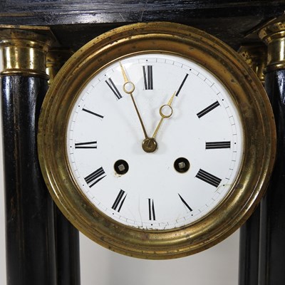 Lot 370 - A 19th century portico clock