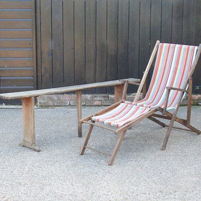 Lot 198 - A bench and deck chair