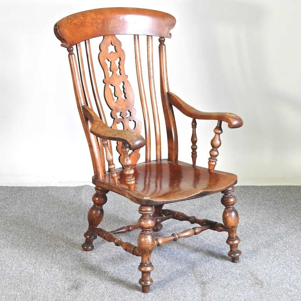Lot 37 - A 19th century splat back armchair