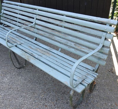 Lot 1 - A large wooden park bench