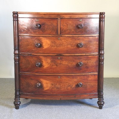 Lot 114 - A 19th century bow front chest
