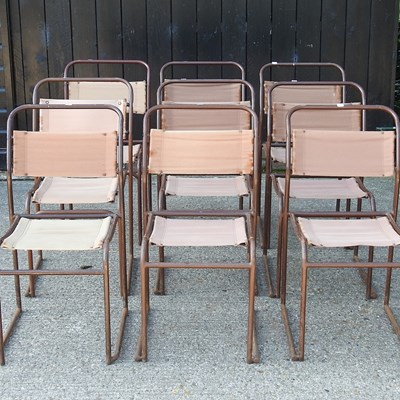 Lot 637 - A set of nine garden chairs