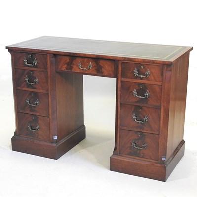 Lot 173 - A 19th century mahogany pedestal desk