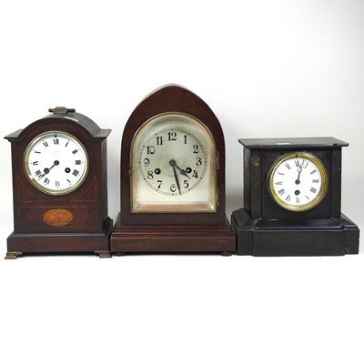 Lot 385 - A black slate clock