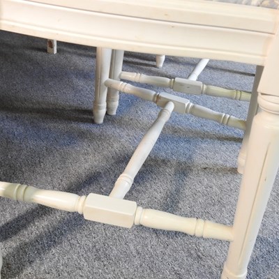 Lot 149 - A white painted extending dining table
