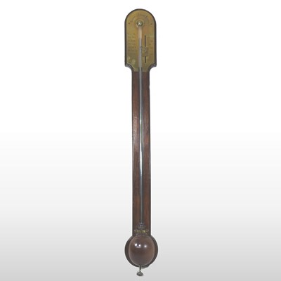 Lot 181 - A George IIII mahogany cased stick barometer