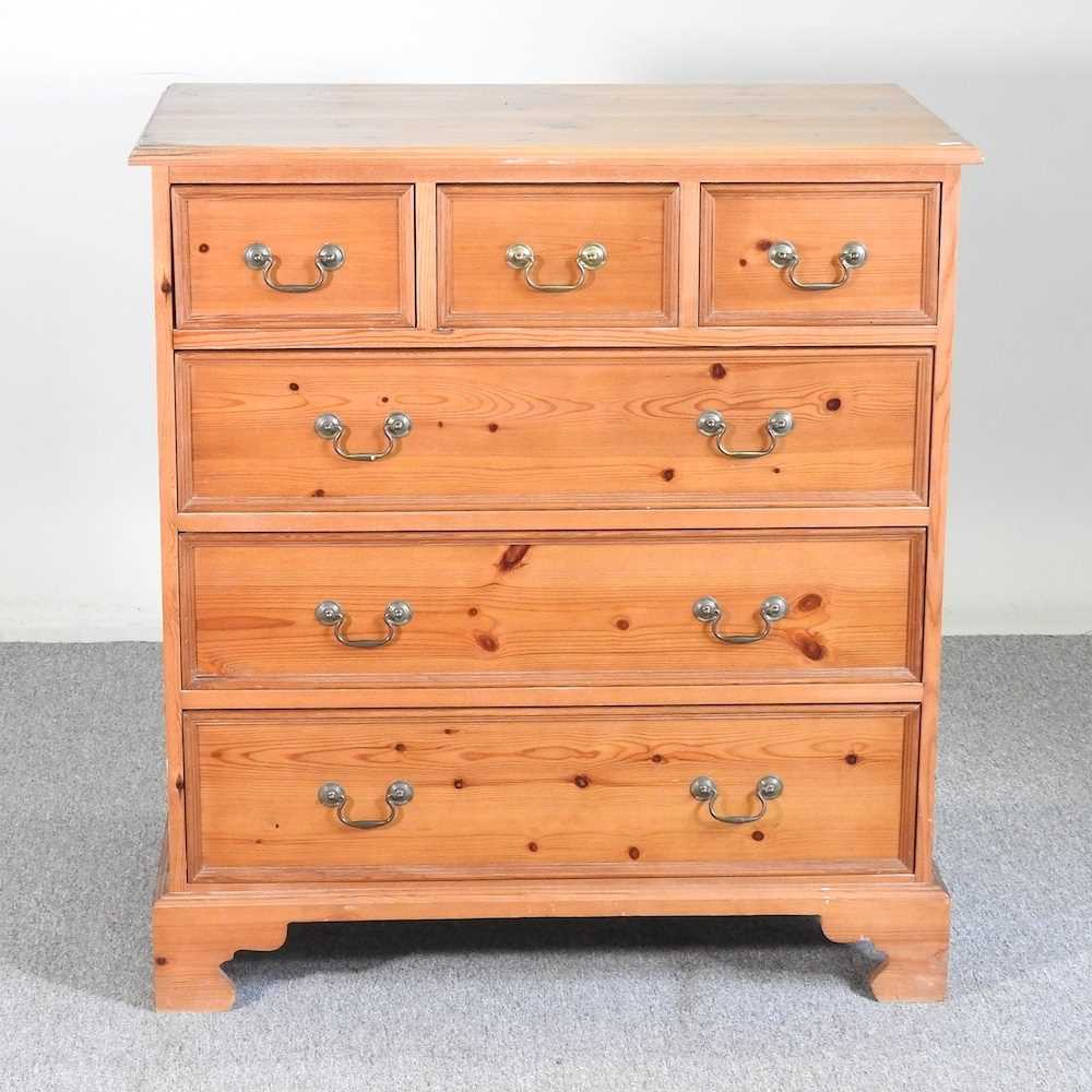 Lot 201 - A pine chest of drawers