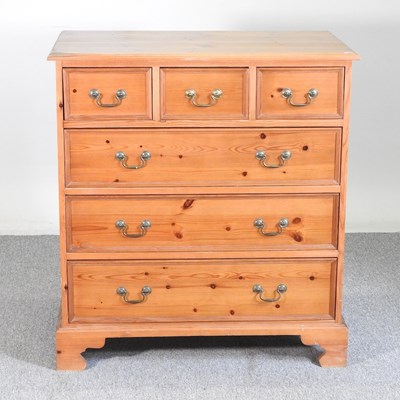 Lot 201 - A pine chest of drawers