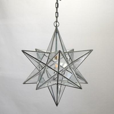 Lot 410 - A glazed star shape ceiling light