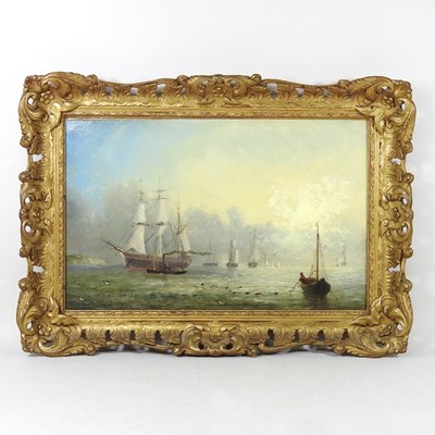 Lot 156 - William Adolphus Knell, 1805-1875, ships at...