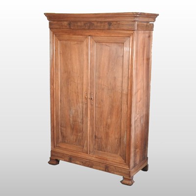 Lot 183 - A 19th century French fruitwood armoire