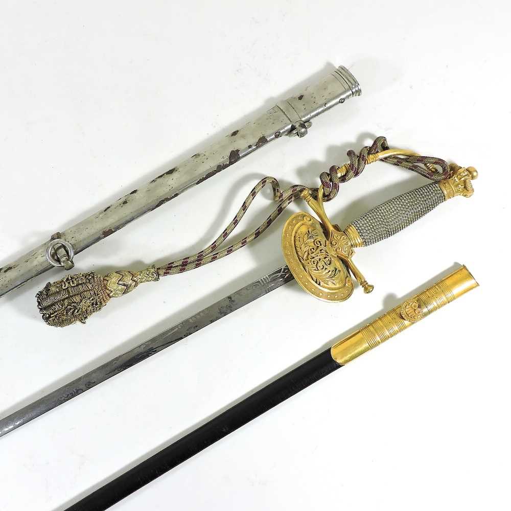 Lot 42 - A Victorian Court sword, having a wire bound...