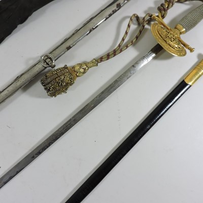 Lot 42 - A Victorian Court sword, having a wire bound...