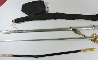 Lot 42 - A Victorian Court sword, having a wire bound...