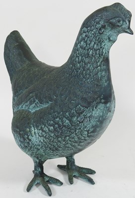 Lot 14 - A bronze hen