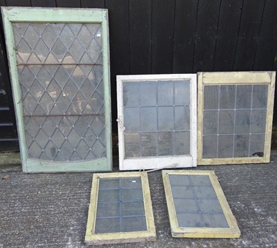 Lot 367 - A collection of early 20th century leaded glass windows