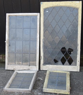 Lot 367 - A collection of early 20th century leaded glass windows