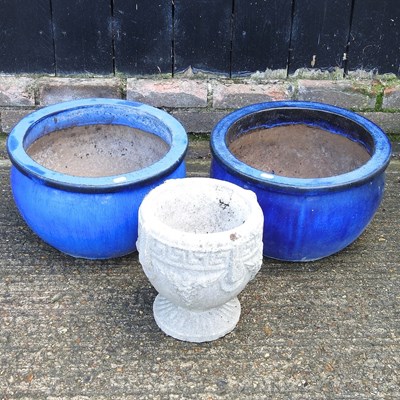 Lot 490 - Three garden pots