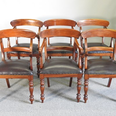 Lot 343 - A set of six William IV style mahogany carver...