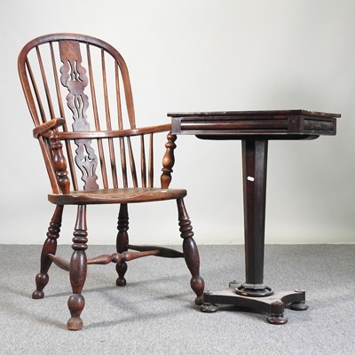 Lot 621 - A windsor chair and table