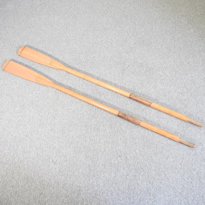 Lot 597 - A pair of wooden oars