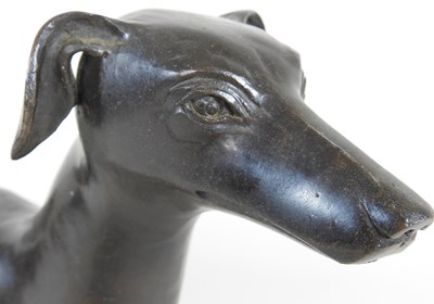 Lot 60 - A bronze greyhound