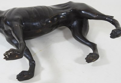 Lot 60 - A bronze greyhound