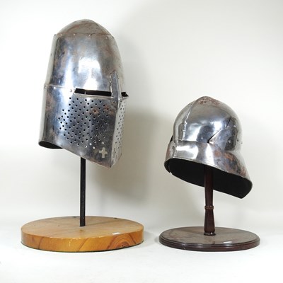 Lot 181 - Two metal helmets