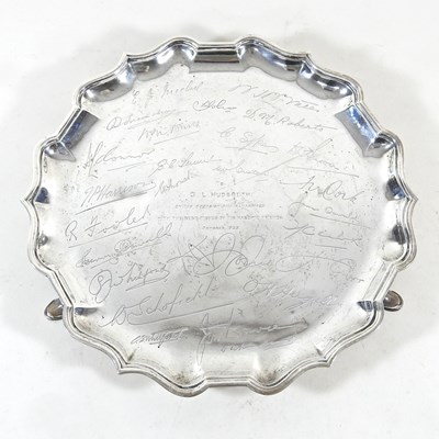 Lot 33 - An early 20th century silver salver, of...