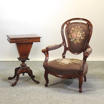 Lot 530 - A Victorian upholstered armchair