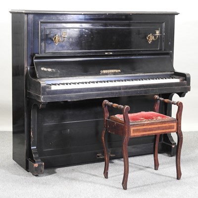 Lot 434 - An early 20th century Bechstein ebonised upright piano