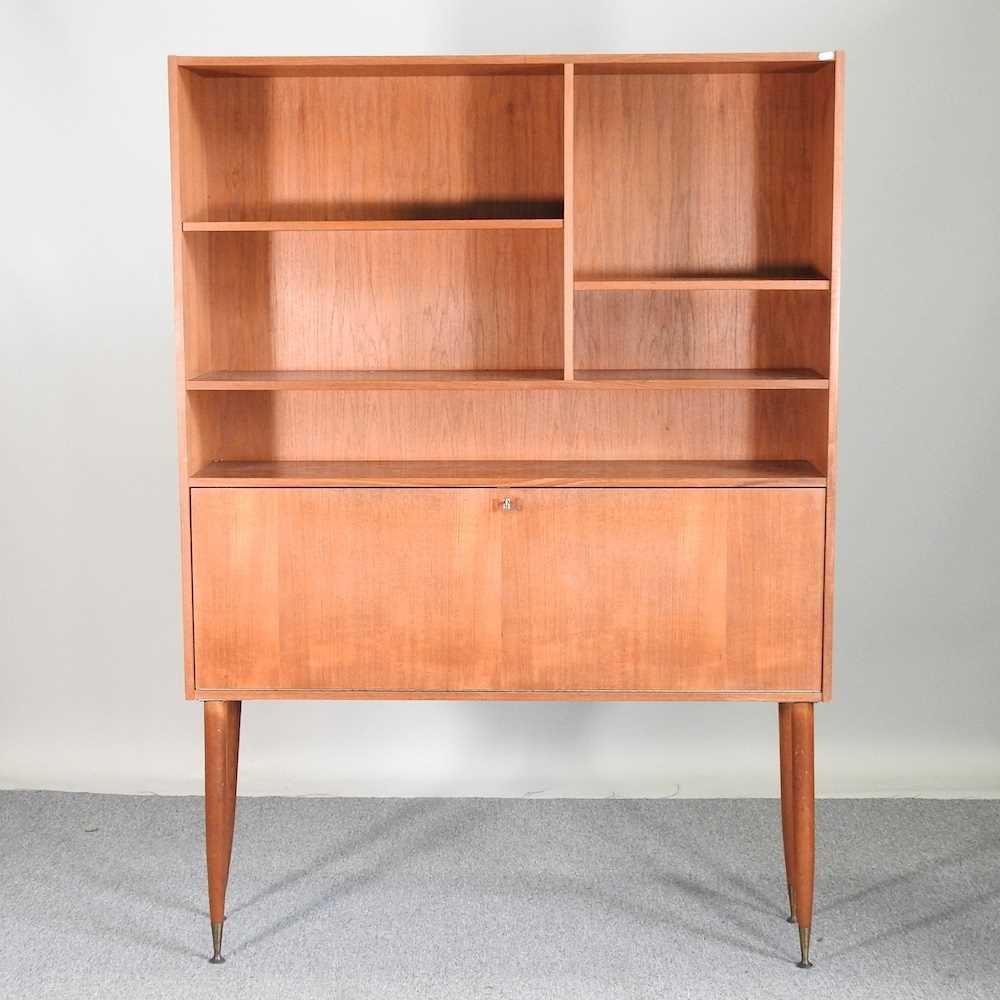 Lot 604 - A Danish teak secretary bookshelf