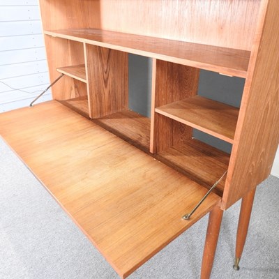 Lot 604 - A Danish teak secretary bookshelf