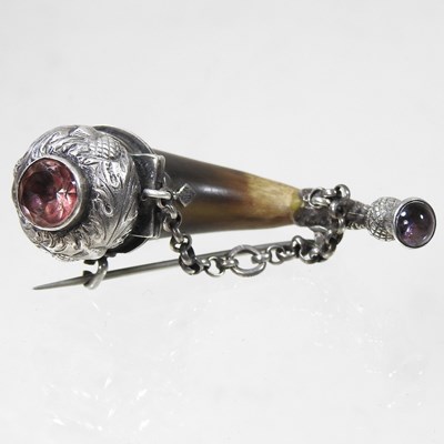 Lot 262 - A 19th century Scottish horn and silver...