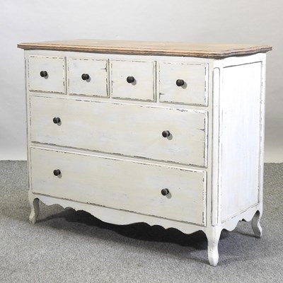 Lot 411 - A white painted chest