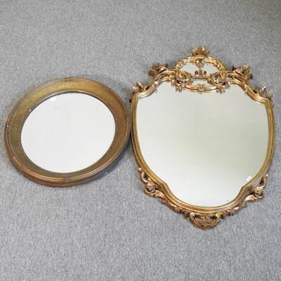 Lot 539 - A gilt wall mirror, and another