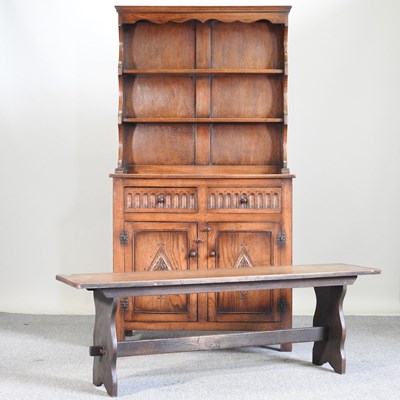 Lot 459 - An old charm style oak dresser