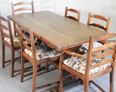 Lot 162 - An oak refectory table