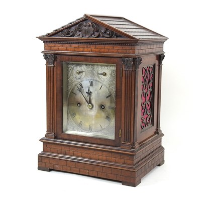 Lot 103 - A 19th century bracket clock, of architectural...