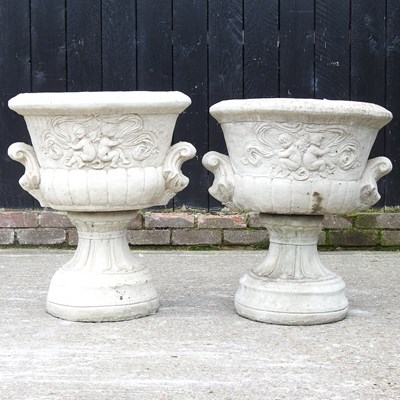 Lot 221 - A pair of garden urns