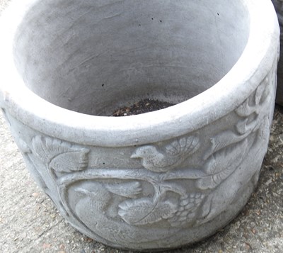 Lot 265 - Two cast stone garden pots