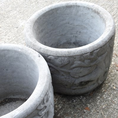 Lot 265 - Two cast stone garden pots