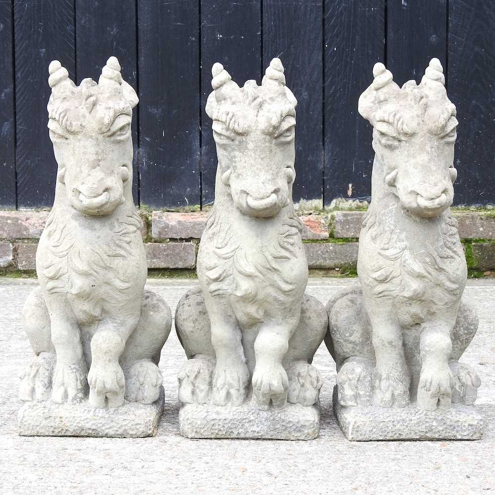 Lot 291 - Three cast stone statues