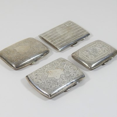 Lot 193 - A silver pocket cigarette case