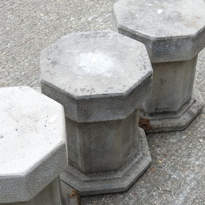 Lot 499 - Three cast stone pedestals